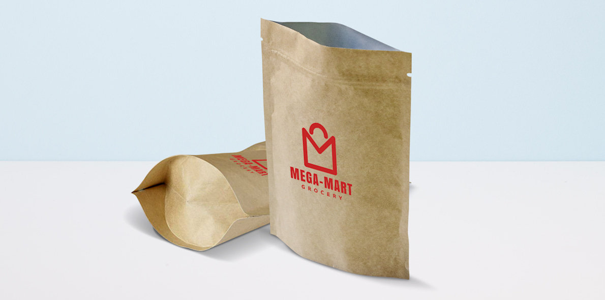 Printed kraft paper pouches sales